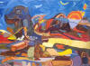 Richard MABASO "Sunset over Camel", 1985 - oil on board - 56x77 cm