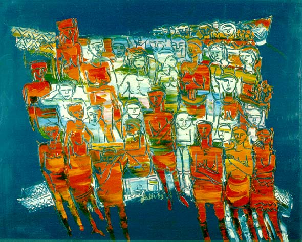 Walter BATTISS "African Fragments", 1965 - oil/canvas - 60x76 cm (PELMAMA) THF 