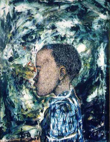 Andrew MOTJUOADI "Head of a Child", 1965 - oil/canvas board - 050x040 cm (PELMAMA)