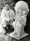 DUMILE in Johannesburg 1966, with one of his sculptures in Plaster of Paris