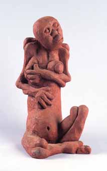 DUMILE Sculpture "Seated Woman", 1967 - terracotta
