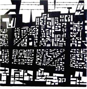 Hans BILGERI "Industrial Maze", 1969 - woodcut - ed. 4/10 - 51x 51 cm - HBIL 69/01 (PELMAMA) - Gertrude Agranat Bequest