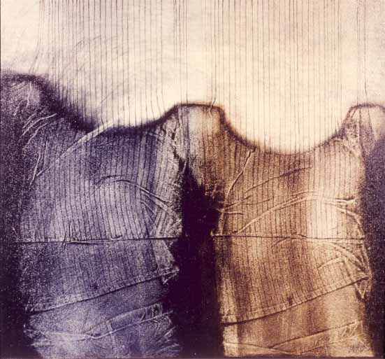 Michael HEYNS "Warp and Weft", 1982 - oil/canvas - 90x90 cm (PELMAMA)