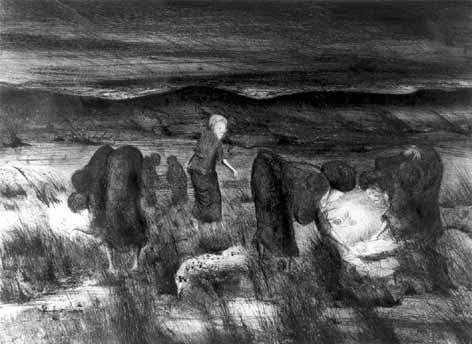 Shadrack HLALELE "The search", 1981 - etching 2/8 - 22x30.5 cm (PELMAMA) ©THF