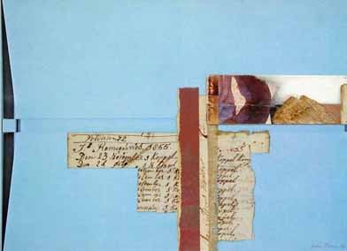 Wim BLOM "Forgotten day in 1855", 1980 - collage - 17x 23.5 cm (PELMAMA) - Gertrude Agranat Bequest