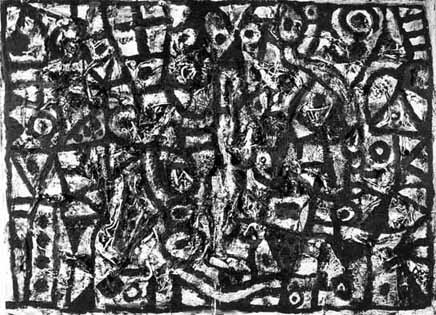 Walter MEYER "Abstract", 1988 - oil/canvas/mixed media - 110x150 cm - WMEY 8802 (PELMAMA)